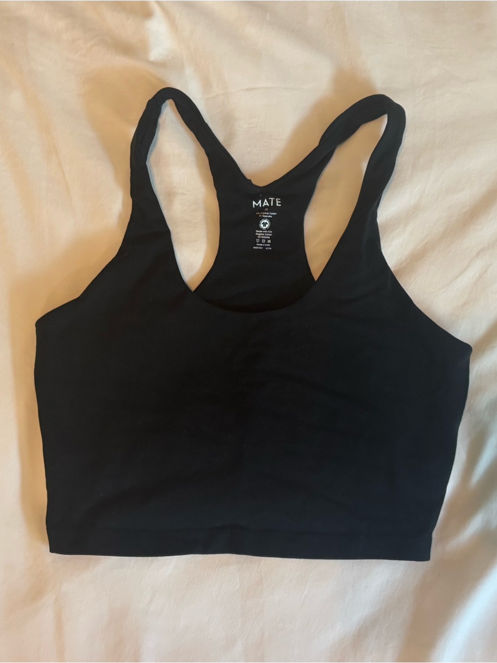 MATE the Label Organic Stretch Crop Racer Tank, medium